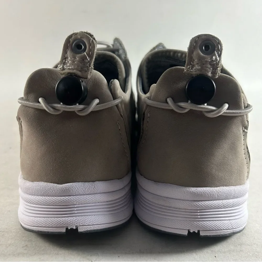 NEW Pandere Barista Women’s Suede Leather Shoes Drawstring Sneakers Brown Size 6